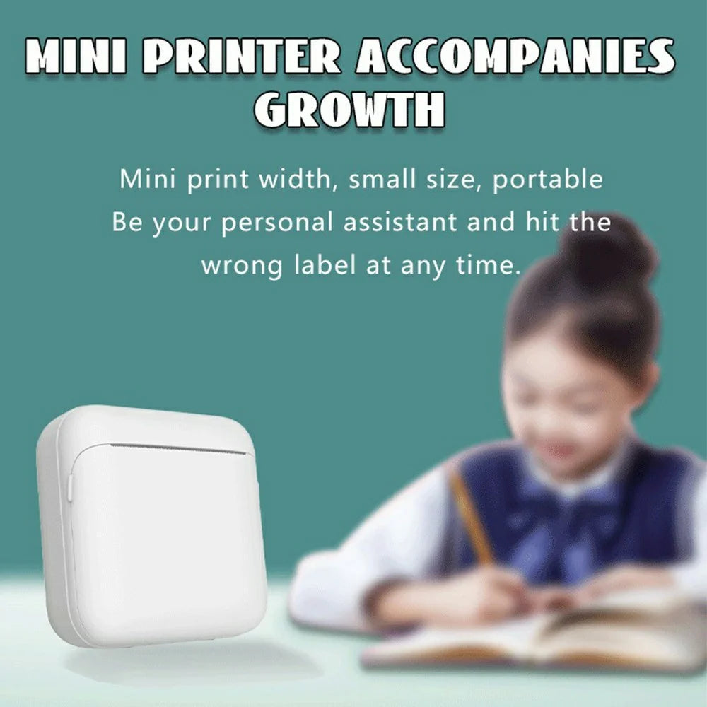M12 200DPI Bluetooth-compatible Thermal Printer Wrong Question Printer for Students Mini Label Printer, Standard Version - White - 2