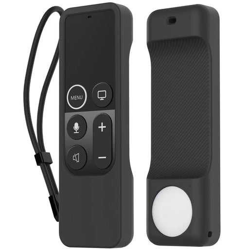 AHASTYLE PT157 Silicone Case For Apple TV HD Remote (4th Gen) / AirTag , 2 in 1 Anti-Slip Protective Cover - Black - 1