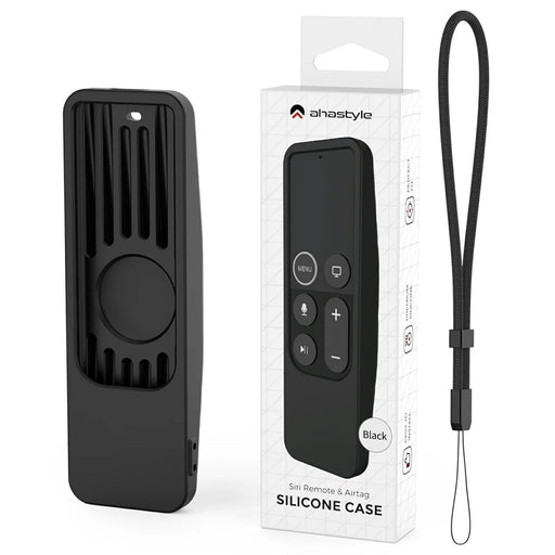 AHASTYLE PT175 Silicone Case For Apple TV 4K (4th Gen / 5th Gen) / TV HD / AirTag , 2 in 1 Skin-Friendly Protective Cover - Black - 1