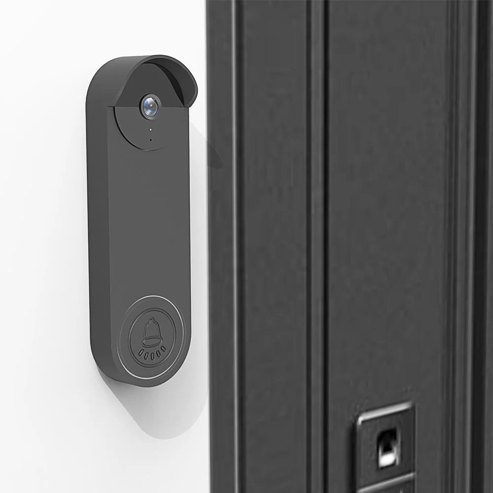 For Google Nest Wireless Doorbell Silicone Case Protective Cover Slip-On Weather Resistant - Black - 2