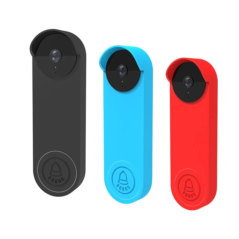 For Google Nest Wireless Doorbell Silicone Case Protective Cover Slip-On Weather Resistant - Black - 5