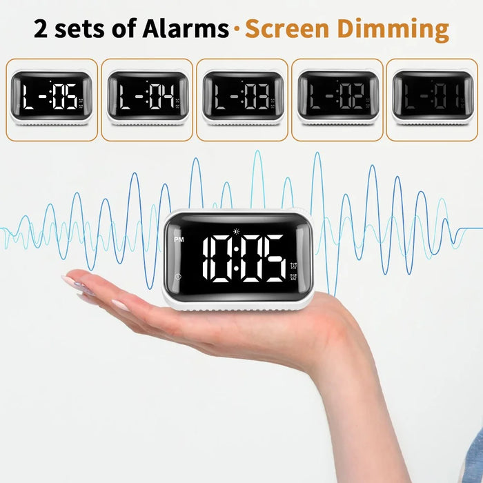 Digital Kitchen Timer Clock with Large Display Rechargeable Alarm Countdown Stopwatch Time Management - Blue - 2