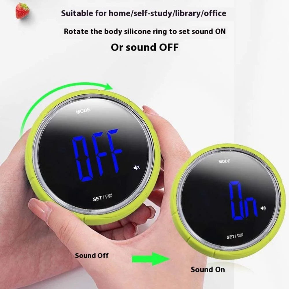 369 Kitchen Timer Digital Alarm Clock Countdown Stopwatch Time Management Tool for Home / Study / Cooking - Green - 2