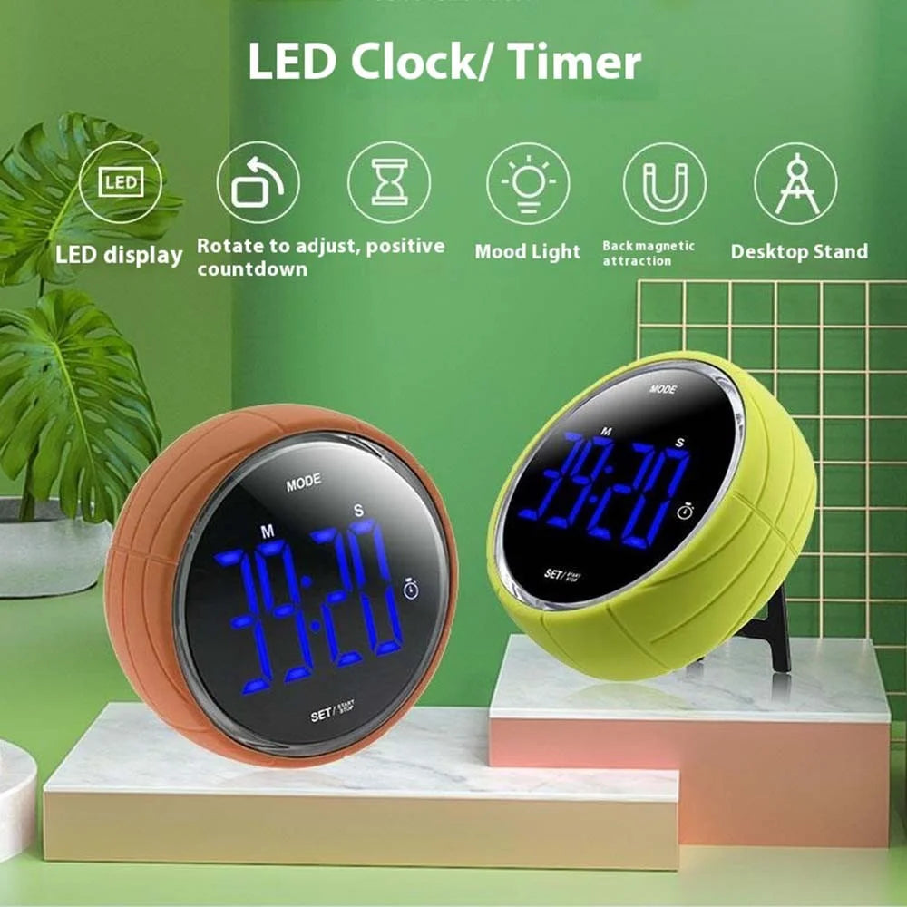 369 Kitchen Timer Digital Alarm Clock Countdown Stopwatch Time Management Tool for Home / Study / Cooking - Green - 3
