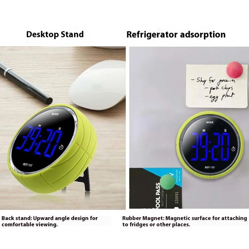 369 Kitchen Timer Digital Alarm Clock Countdown Stopwatch Time Management Tool for Home / Study / Cooking - Green - 7