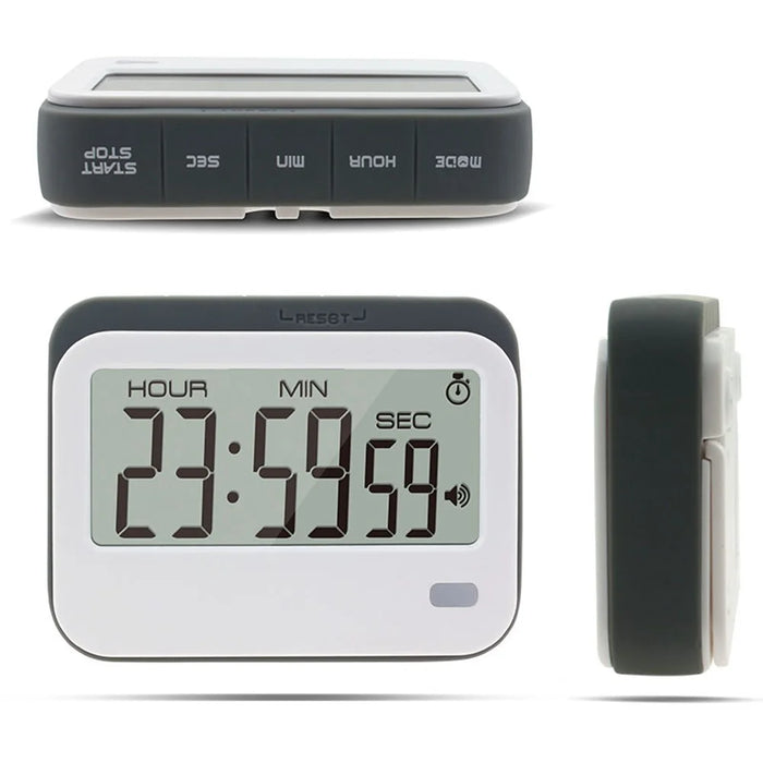 320SP Large Screen Kitchen Timer Clock Digital Alarm Stopwatch Countdown Timer with Kickstand  /  Flashing Light - Grey - 5