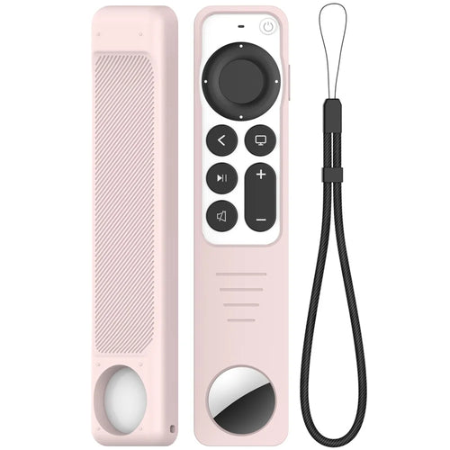 AHASTYLE PT158 For Apple TV Remote / AirTag Silicone Case 2 in 1 Anti Slip Protective Cover - Pink - 1