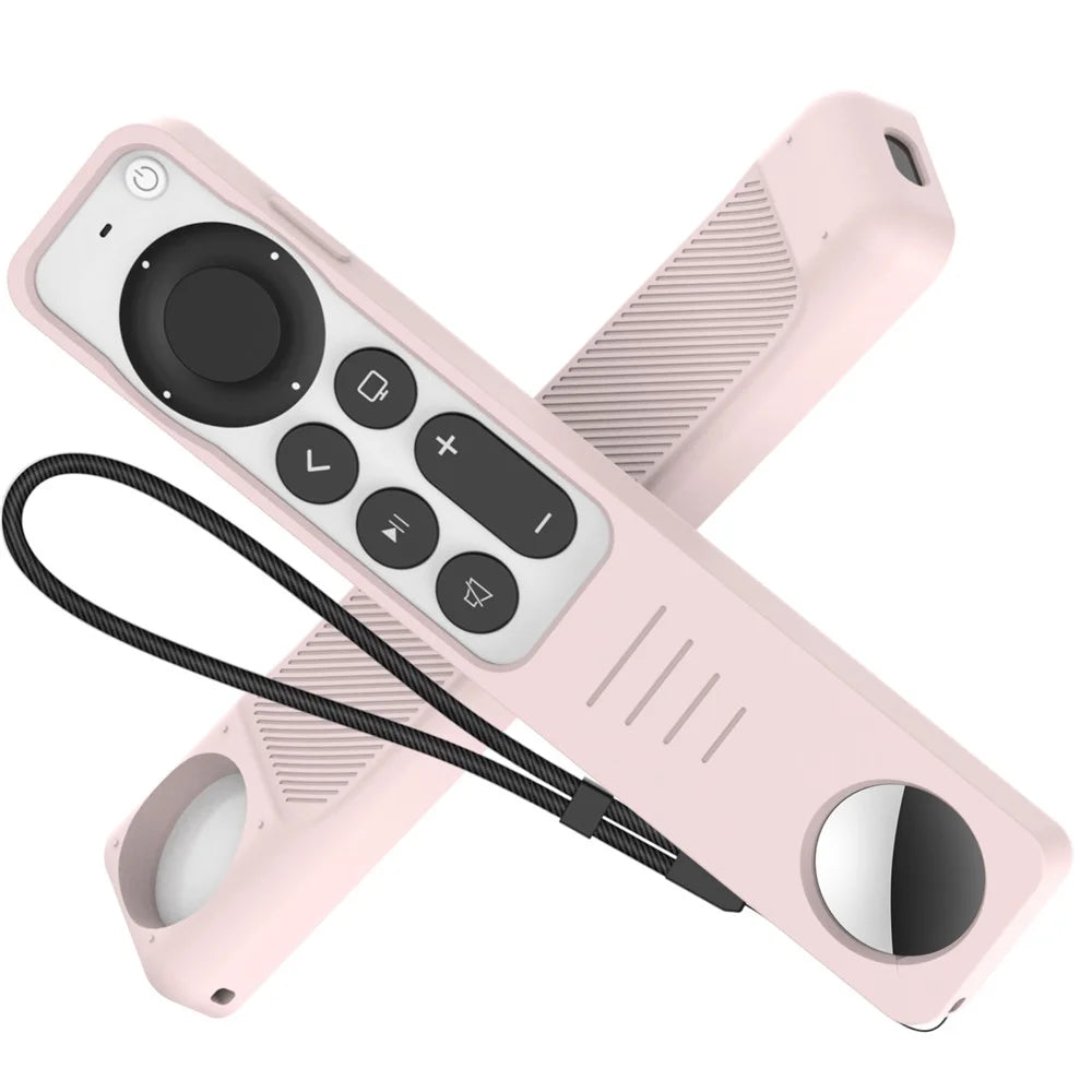 AHASTYLE PT158 For Apple TV Remote / AirTag Silicone Case 2 in 1 Anti Slip Protective Cover - Pink - 2