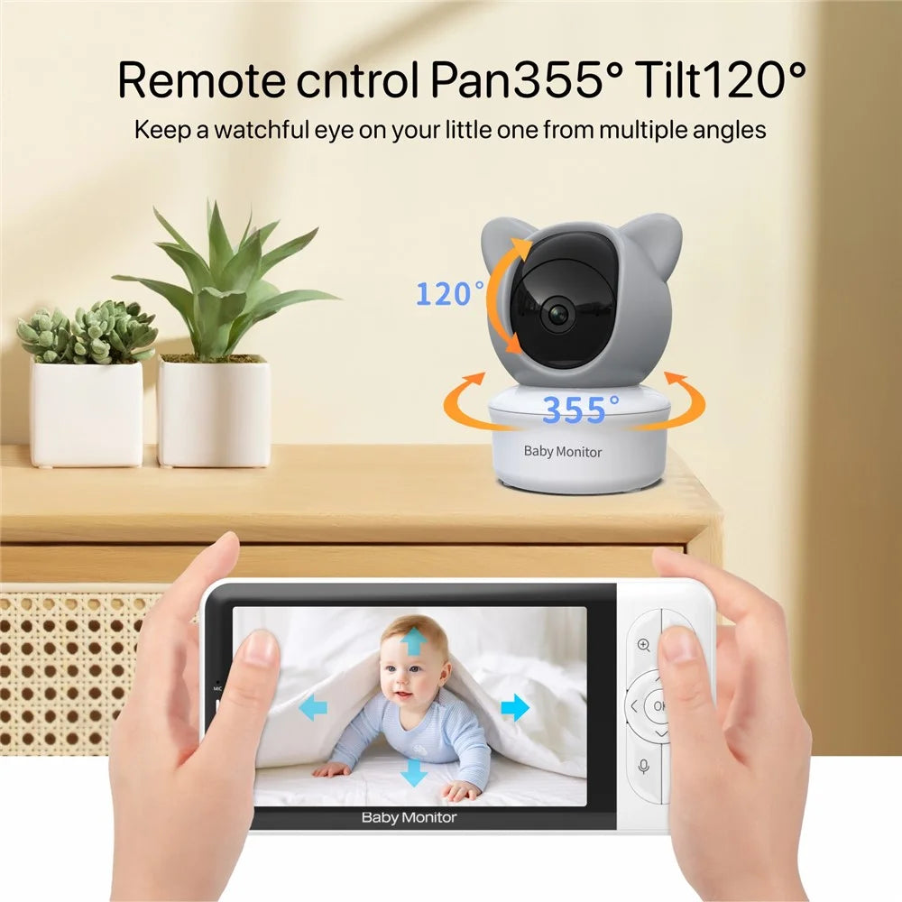 BABY6TY Tuya 5 Inch Baby Monitor Two-Way Audio 1080P Wifi Camera Video Infant Monitoring Device - US Plug - 4