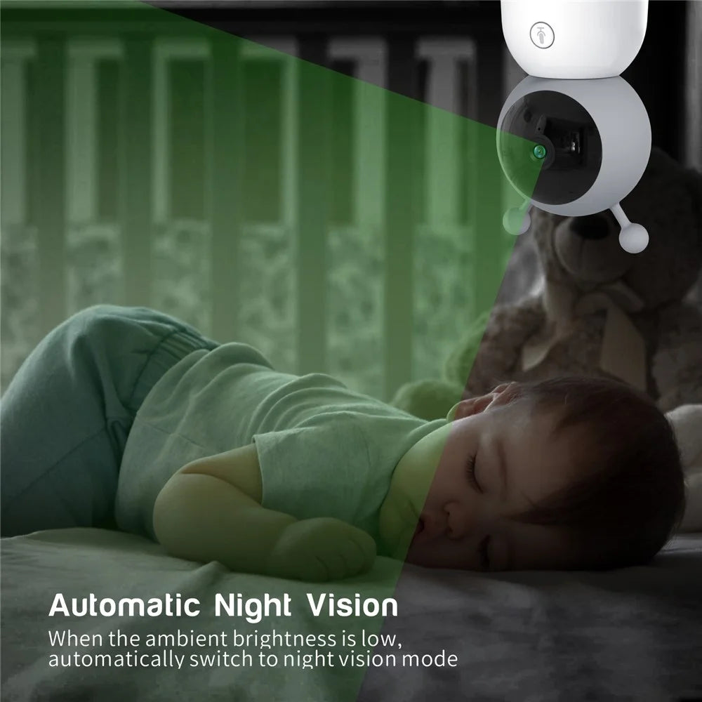 BABY6TS Cloudedge App 5 Inch Dual Channel Baby Monitor Two-Way Audio 1080P HD Night Vision WiFi Camera - US Plug - 5