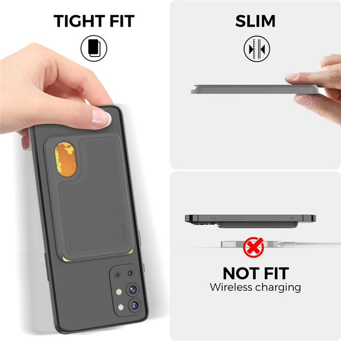 AHASTYLE PT133-B-S Phone Card Holder Adhesive Stick on Phone Wallet Pocket Organizer - Grey - 3