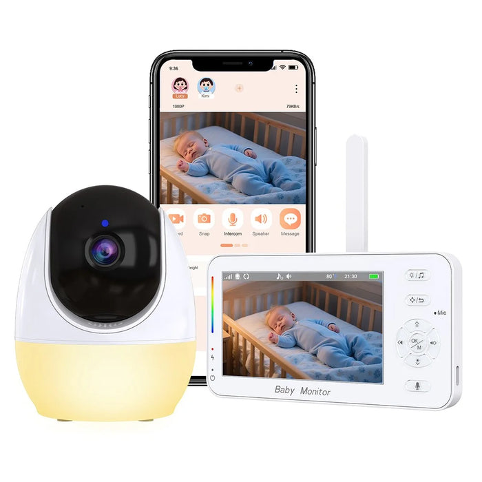 ABM206 4.3 Inch Baby Monitor Infant 2.4G WiFi App Video Monitoring Night Vision Two Way Audio Camera - US Plug - 1