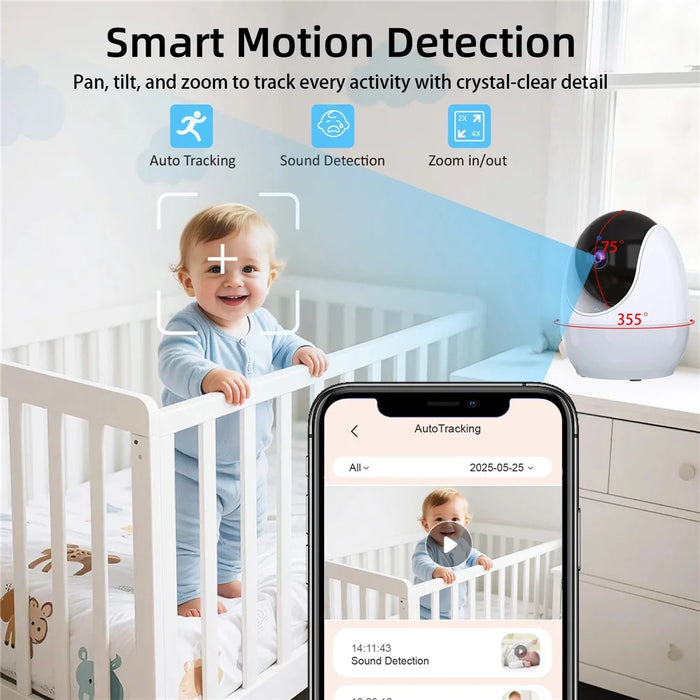 ABM206 4.3 Inch Baby Monitor Infant 2.4G WiFi App Video Monitoring Night Vision Two Way Audio Camera - US Plug - 5