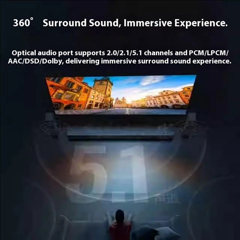 UGREEN 60649 4K HD Audio Extractor  /  Converter 5.1 Optical 3.5mm Output for Home Theater  /  Gaming - 5