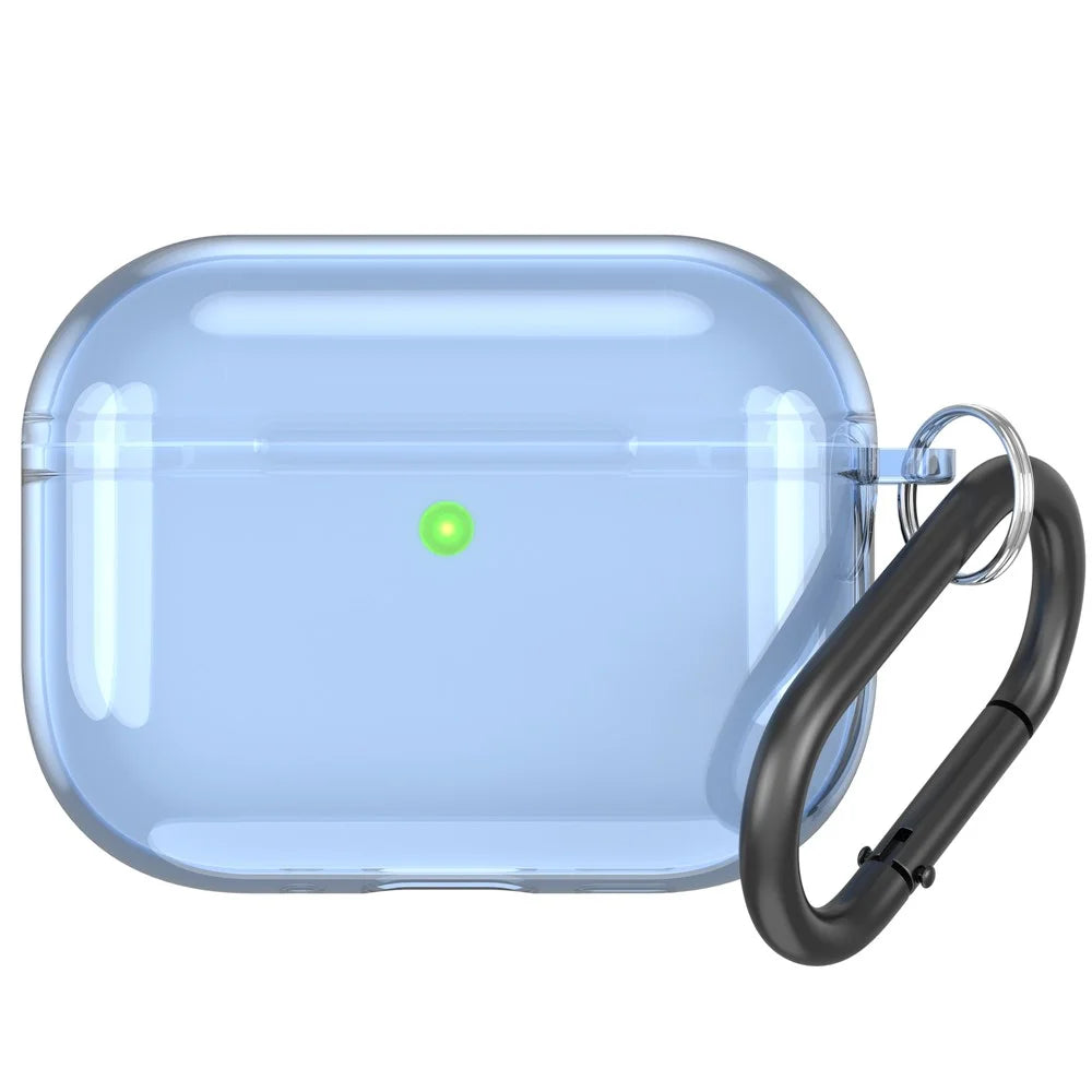 For AirPods Pro 3 TPU Case Soft Silicone Earphone Protective Cover - Transparent Blue - 1