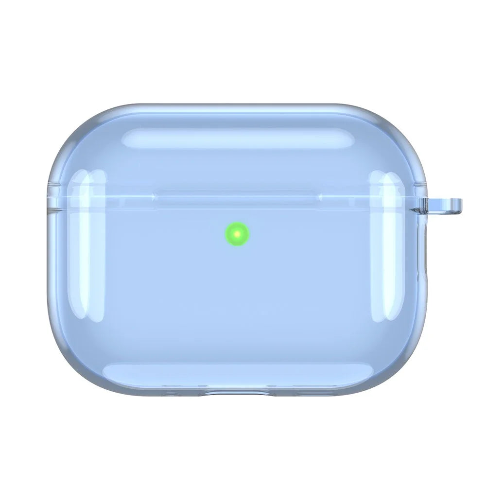 For AirPods Pro 3 TPU Case Soft Silicone Earphone Protective Cover - Transparent Blue - 2