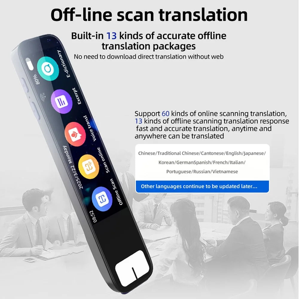 S08B 3.69 Inch Touch Screen Smart Voice Translator 134 Languages Online Translator Photo Translation Device, 1+8GB - 3