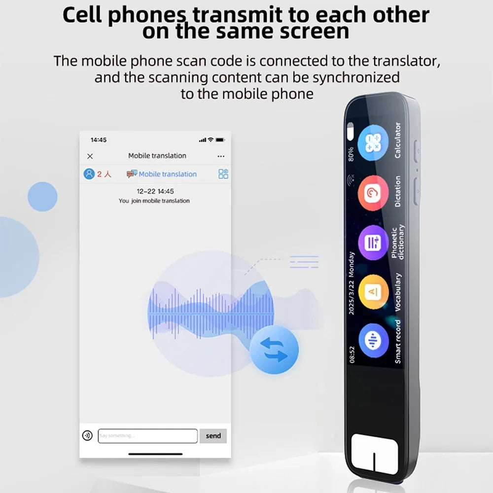S08B 3.69 Inch Touch Screen Smart Voice Translator 134 Languages Online Translator Photo Translation Device, 1+8GB - 5
