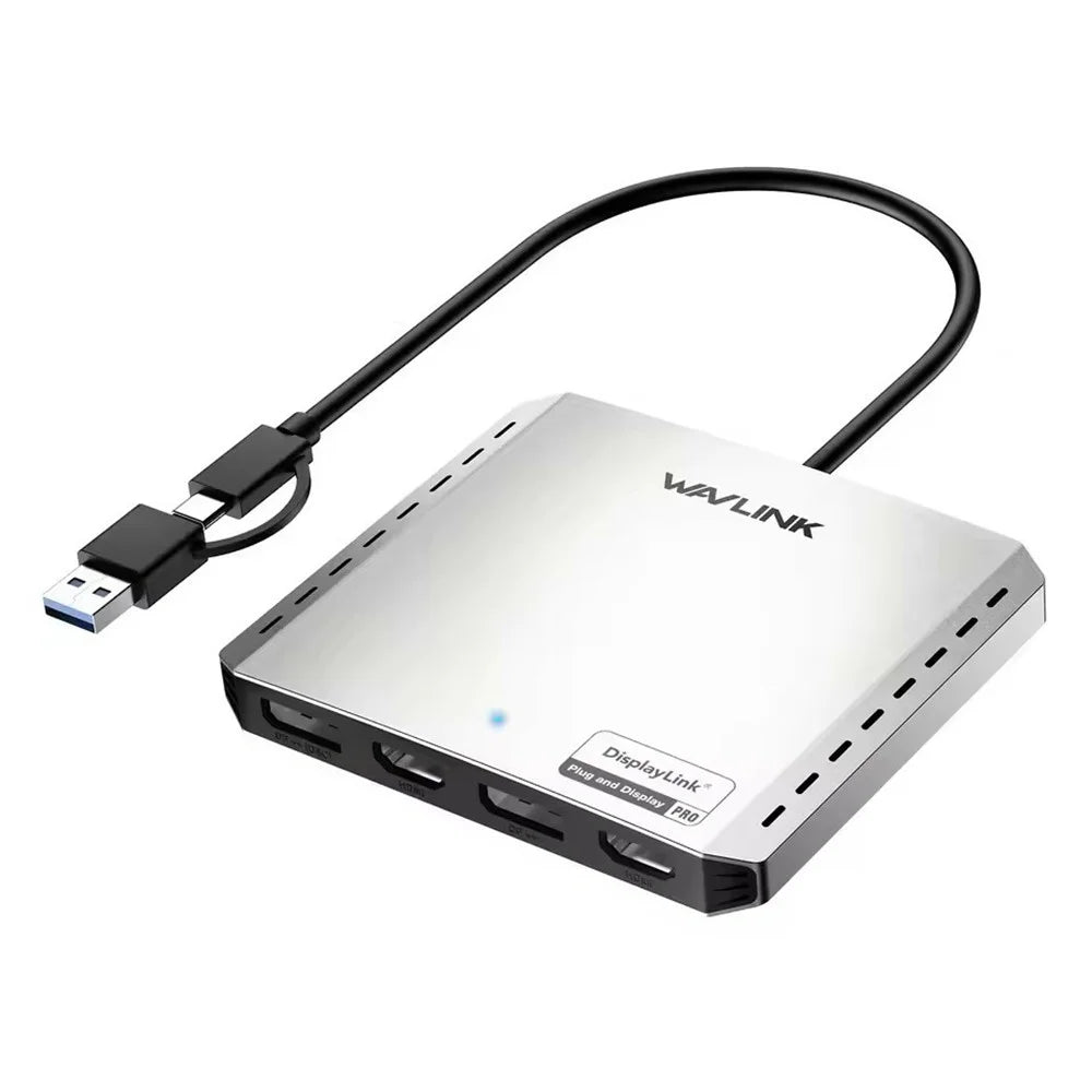 WAVLINK WL-UG7501DH-PD 2 DP + 2 HD Converter 4K / 8K Display Adapter with 85W Upstream Charging for Intel  /  M1  /  M2  /  M3  /  M4 Mac and Windows - 1