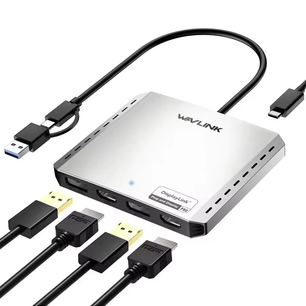 WAVLINK WL-UG7501DH-PD 2 DP + 2 HD Converter 4K / 8K Display Adapter with 85W Upstream Charging for Intel  /  M1  /  M2  /  M3  /  M4 Mac and Windows - 2