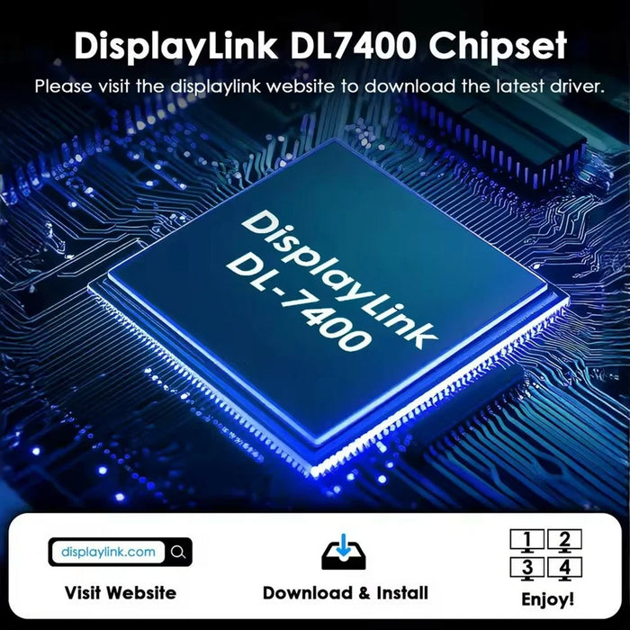 WAVLINK WL-UG7501D-PD 4 DP Converter 4K / 8K Display Adapter with 85W Upstream Charging for Intel  /  M1  /  M2  /  M3  /  M4 Mac and Windows - 5