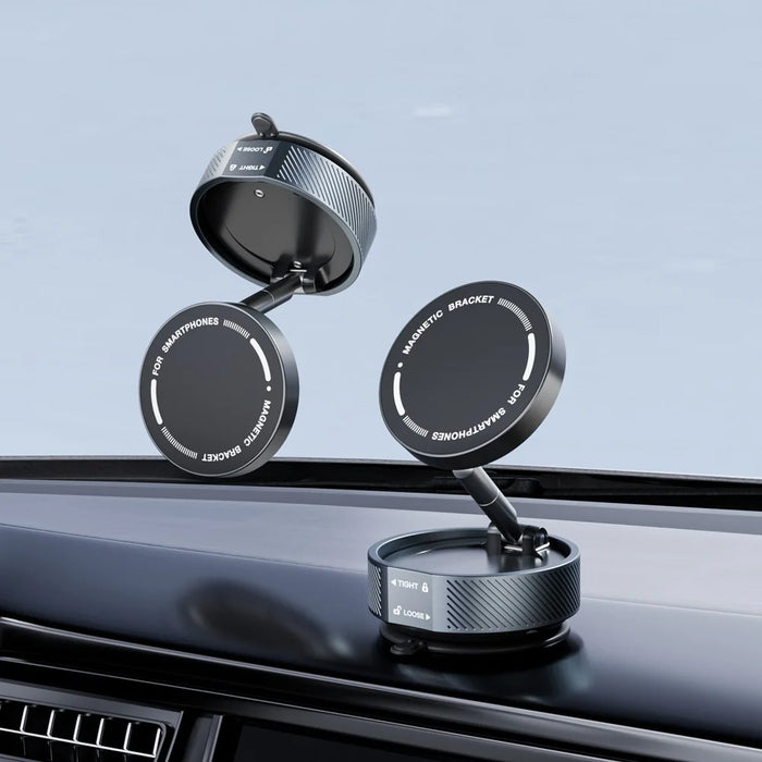 T20 Vacuum Suction Magnetic Phone Mount Tri Axis Adjustable Foldable Phone Holder Stand - Black - 2