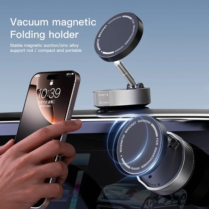 T20 Vacuum Suction Magnetic Phone Mount Tri Axis Adjustable Foldable Phone Holder Stand - Black - 3
