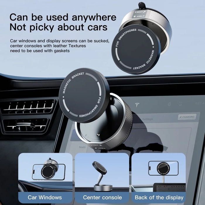 T20 Vacuum Suction Magnetic Phone Mount Tri Axis Adjustable Foldable Phone Holder Stand - Black - 5