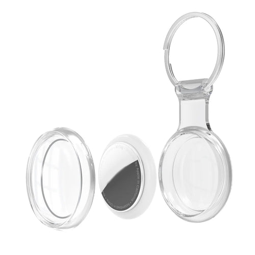 For AirTag  Protective Case TPU Full Coverage Anti-Lost Key Ring Design Shockproof Waterproof - Transparent - 1