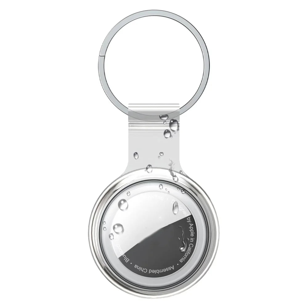 For AirTag  Protective Case TPU Full Coverage Anti-Lost Key Ring Design Shockproof Waterproof - Transparent - 2