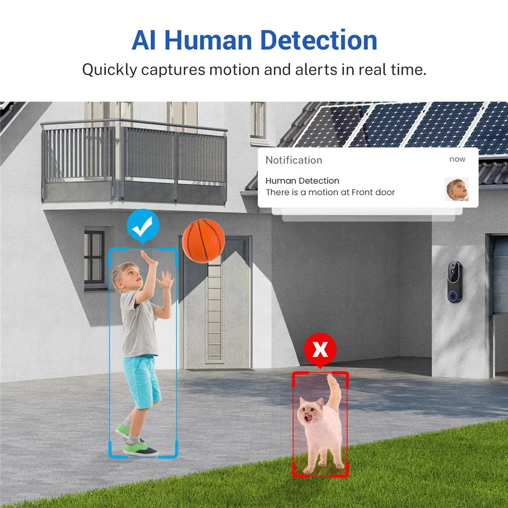 P52 Two Way Audio 2.4G WiFi Wireless Smart Video Doorbell 1080P HD Night Vision Motion Detection Door Bell - 3