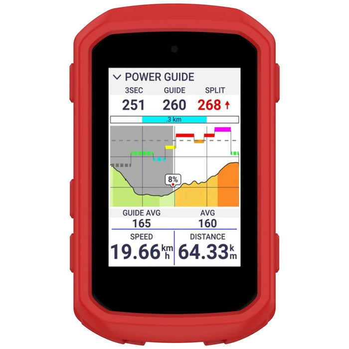 For Garmin Edge 850  /  550 Cycling Computer Silicone Case Shockproof Anti Scratch Protective Cover - Red - 2