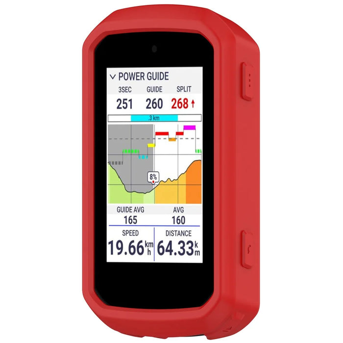 For Garmin Edge 850  /  550 Cycling Computer Silicone Case Shockproof Anti Scratch Protective Cover - Red - 3