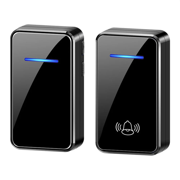 A80 Wireless USB Doorbell for Home 150m Range 60 Melodies 5 Volume Levels Door Chime, 1 Transmitter + 1 Receiver - Black - 1
