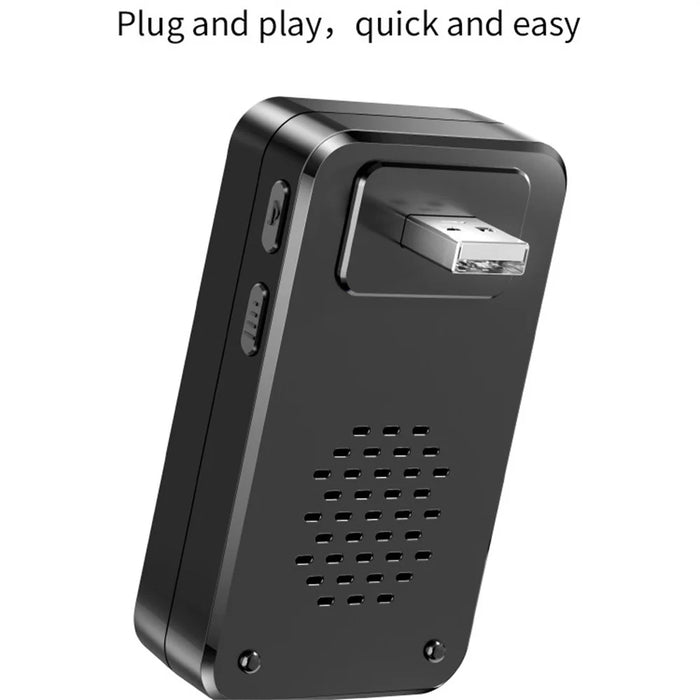 A80 Wireless USB Doorbell for Home 150m Range 60 Melodies 5 Volume Levels Door Chime, 1 Transmitter + 1 Receiver - Black - 2