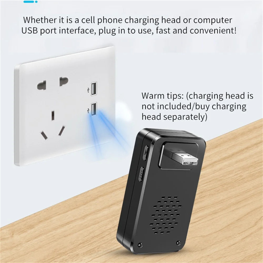 A80 Wireless USB Doorbell for Home 150m Range 60 Melodies 5 Volume Levels Door Chime, 2 Transmitters + 1 Receiver - Black - 5