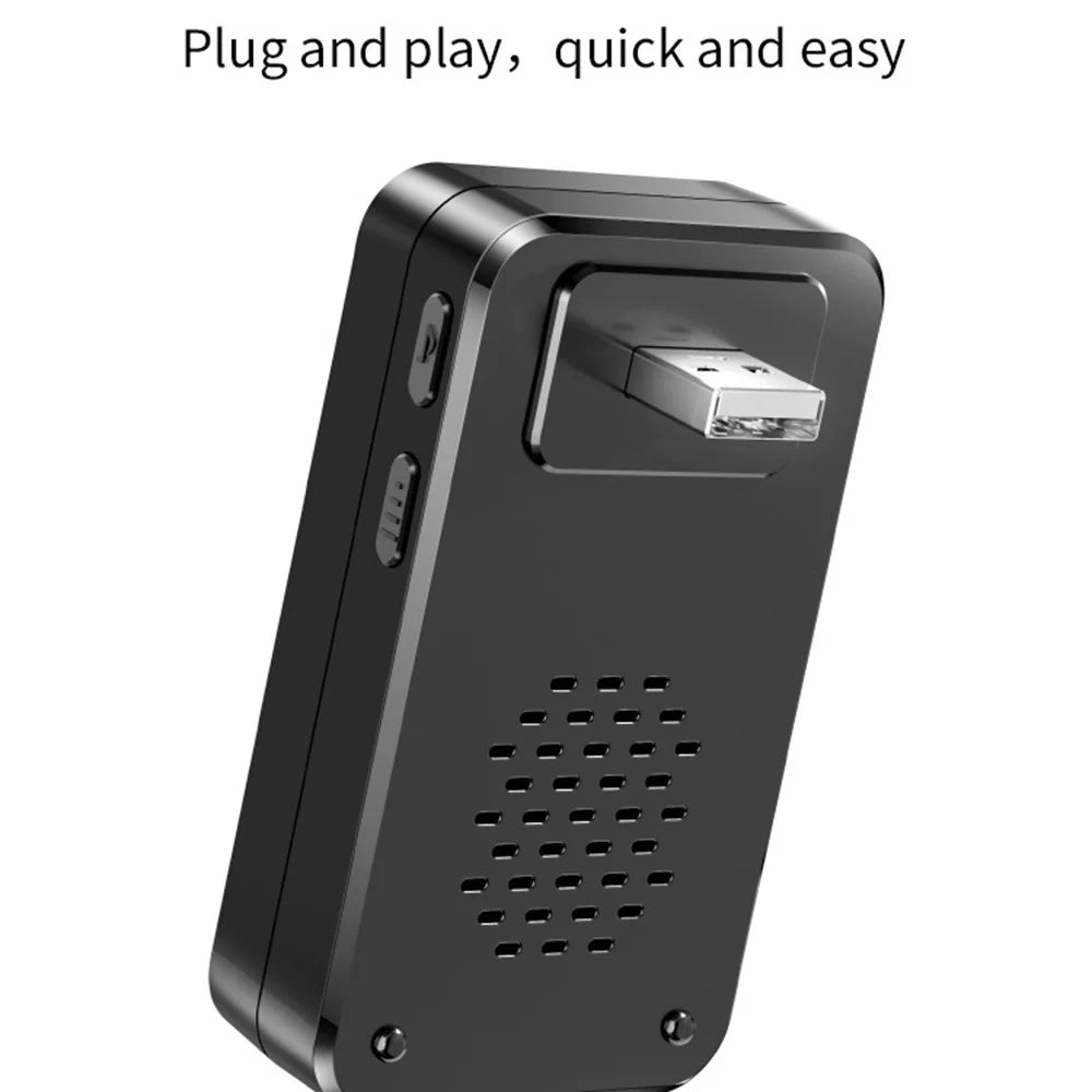 A80 Wireless USB Doorbell for Home 150m Range 60 Melodies 5 Volume Levels Door Chime, 1 Transmitter + 2 Receivers - Black - 3