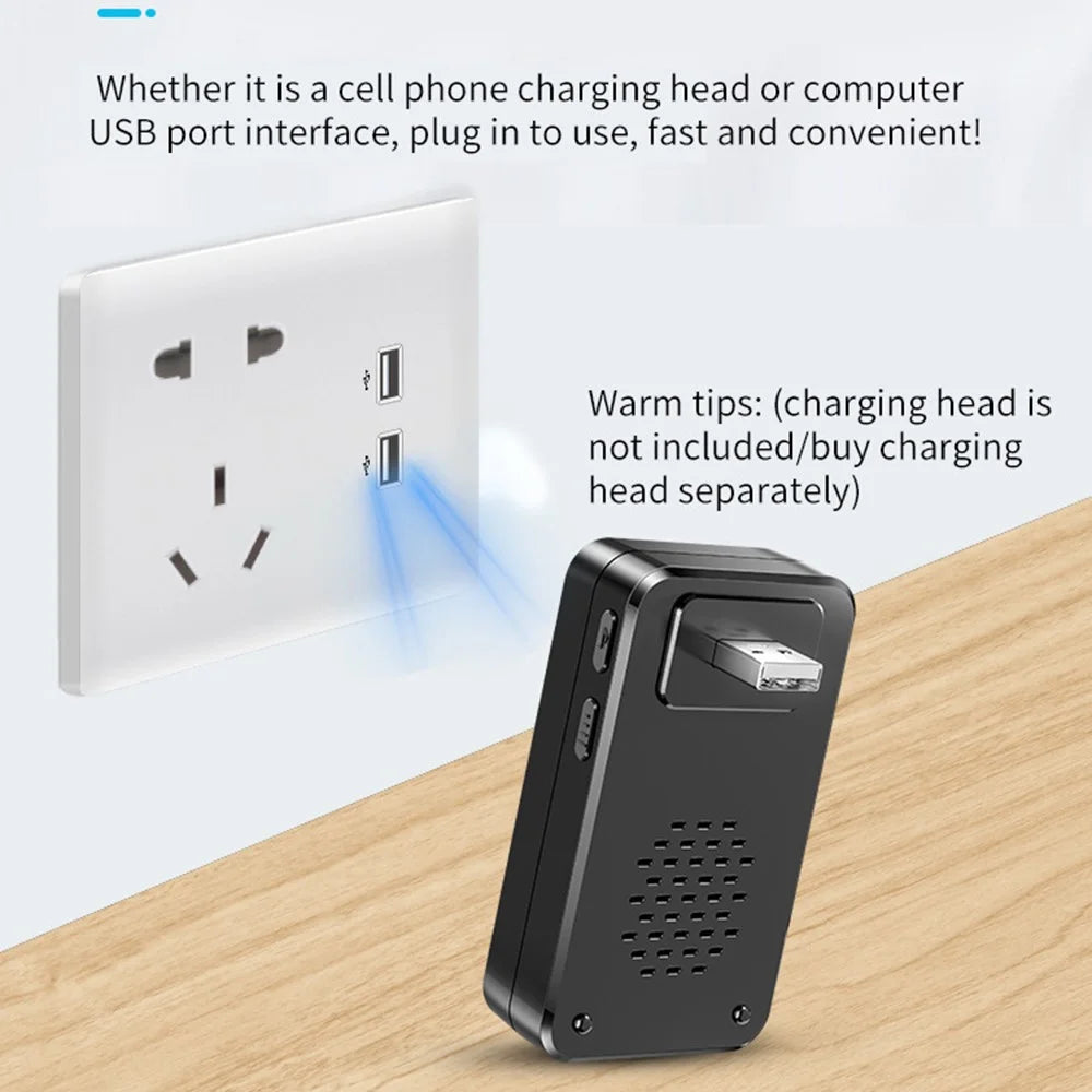 A80 Wireless USB Doorbell for Home 150m Range 60 Melodies 5 Volume Levels Door Chime, 1 Transmitter + 2 Receivers - Black - 6