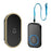A18 For Elderly SOS Emergency Call Button 60 Melodies Adjustable Volume 300m Wireless Alarm System, 1 Lanyard Button + 1 EU Plug Receiver - Black+Gold - 1
