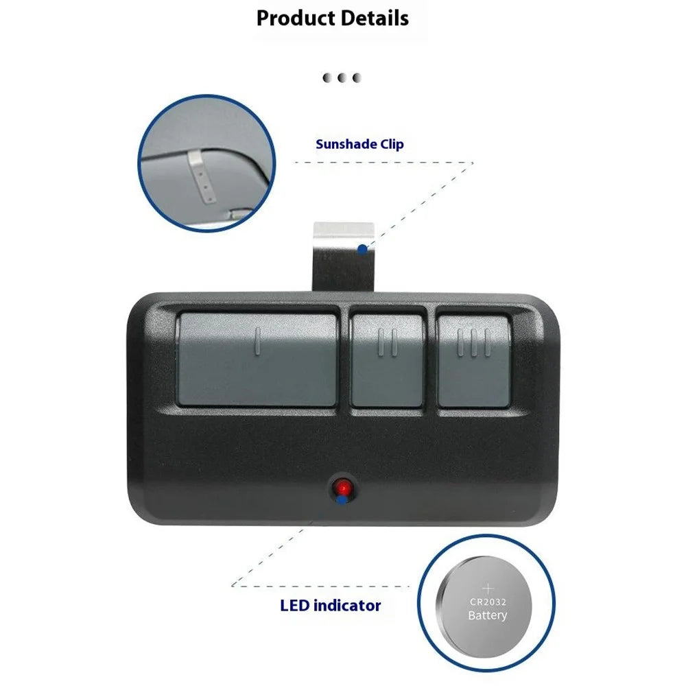 For LiftMaster 893MAX 3-Button Electric Gate Remote Control Rolling Code 100M Range Garage Door Opener - 5