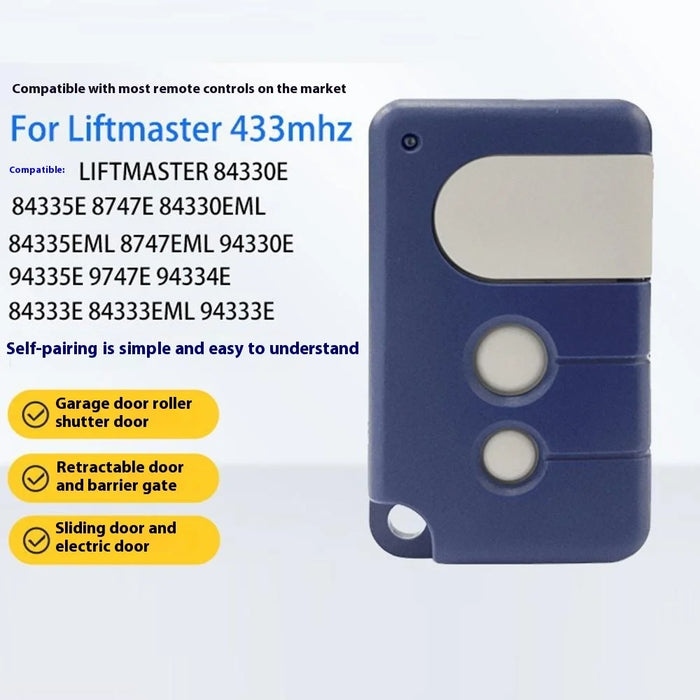 Garage Door Remote Control for LiftMaster 84335E / 94335E / 8747E / 84330EML / 94330E 433MHz Rolling Code 3-Button Controller - Blue - 2
