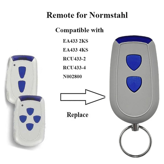 433MHz 2 Button Garage Door Remote Control for Normstahl EA433 2KS / EA433 4KS / RCU 433-2 / RCU 433-4 / NOO2800 100m Range - 5