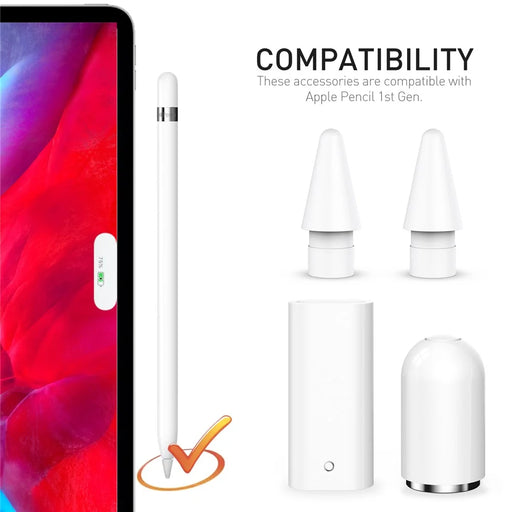 AHASTYLE PT146 For Apple Pencil (1st Generation) Magnetic Cap Charging Adapter Set Replacement Tip and Cap Holder - 2