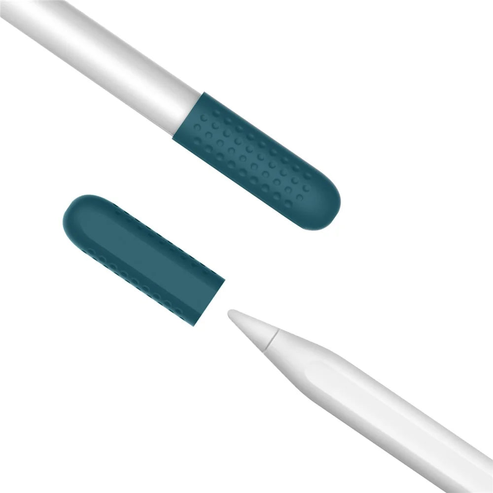 AHASTYLE PT92 For Apple Pencil (2nd Generation) / (1st Generation) Capacitive Stylus Nib Sleeve Silicone Protective Cover - Blackish Green - 1