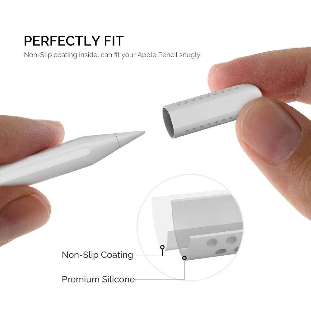 AHASTYLE PT92 For Apple Pencil (2nd Generation) / (1st Generation) Capacitive Stylus Nib Sleeve Silicone Protective Cover - Blackish Green - 4