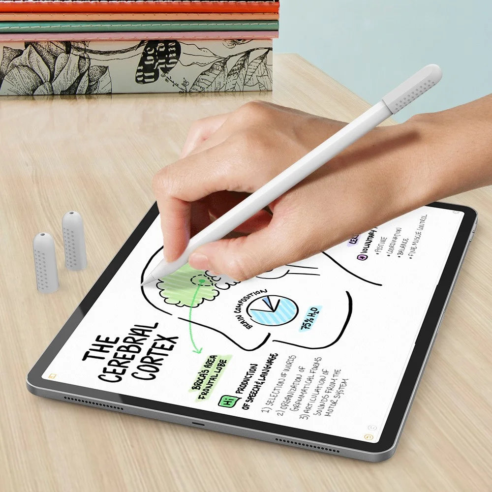 AHASTYLE PT92 For Apple Pencil (2nd Generation) / (1st Generation) Capacitive Stylus Nib Sleeve Silicone Protective Cover - Blackish Green - 7