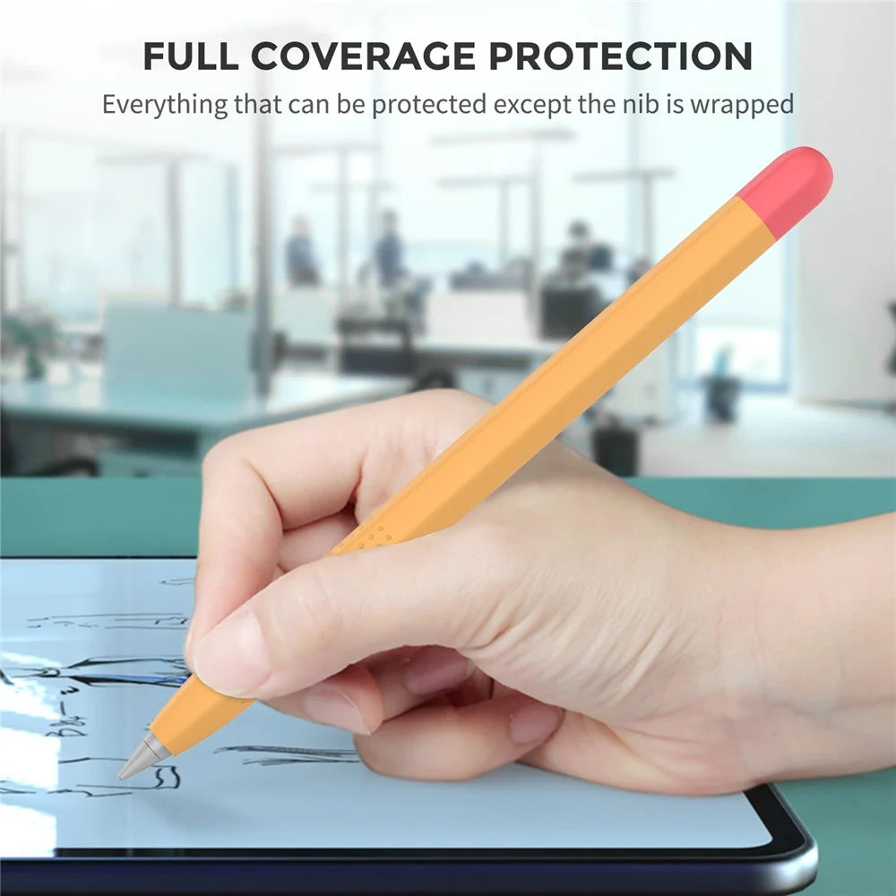 AHASTYLE PT114 For Huawei M-Pencil 2nd Generation / 1st Generation Stylus Case Dual-Color Silicone Protective Cover - Orange + Red - 4