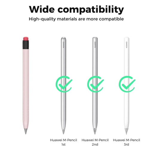AHASTYLE PT114-C Slim Stylus Case For Huawei M-Pencil 3rd Generation / 2nd Generation / 1st Generation , Shockproof Anti Slip Cover - Pink + Black Cap - 2