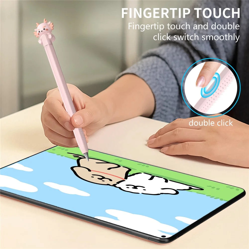 AHASTYLE PT114 Stylus Sleeve For Huawei M-Pencil 3rd Generation / 2nd Generation / 1st Generation , Cartoon Dragon-Style Cap Silicone Cover - Pink - 6