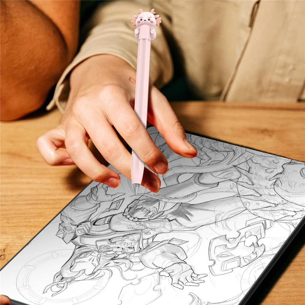 AHASTYLE PT114 Stylus Sleeve For Huawei M-Pencil 3rd Generation / 2nd Generation / 1st Generation , Cartoon Dragon-Style Cap Silicone Cover - Pink - 7